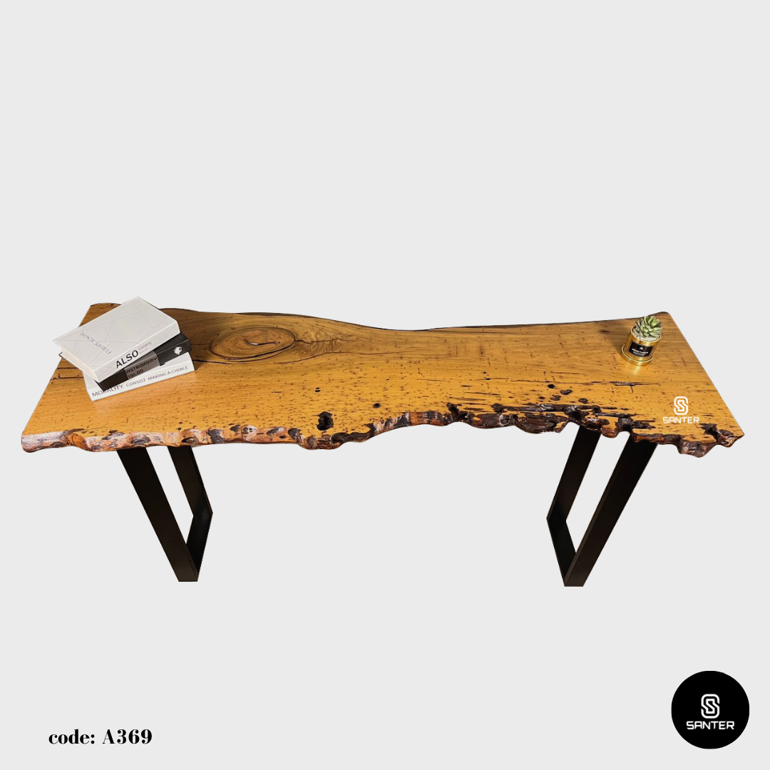 A369. Chengal Emas Solid Wood Rustic Bar Table / Console Table