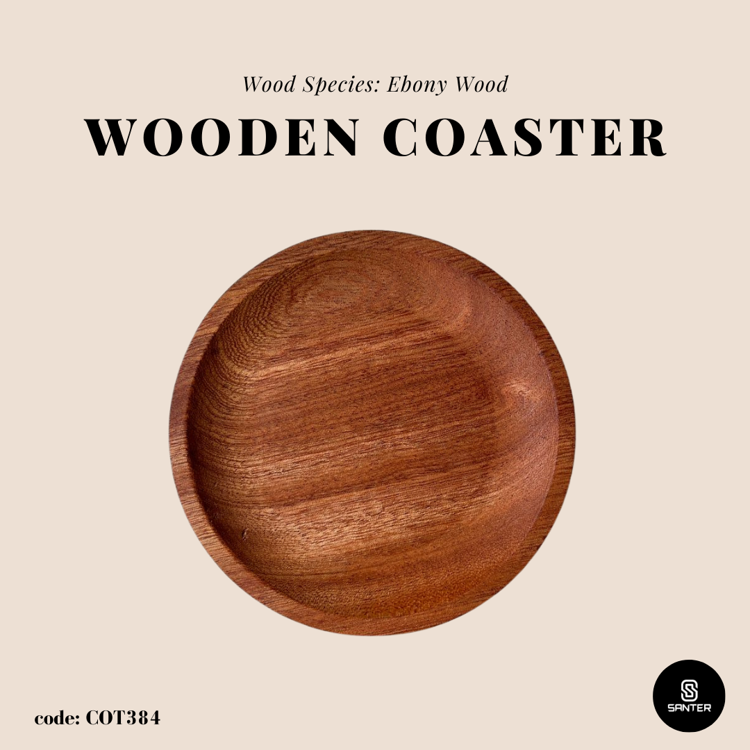COT384. Round Wooden Coaster/ Cup Coaster/ Vanity Tray