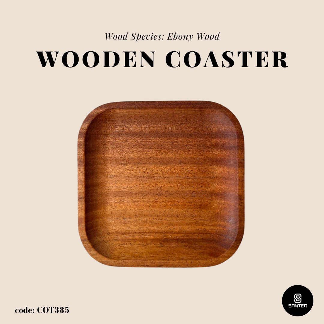 COT385. Square Wooden Coaster/ Cup Coaster/ Vanity Tray