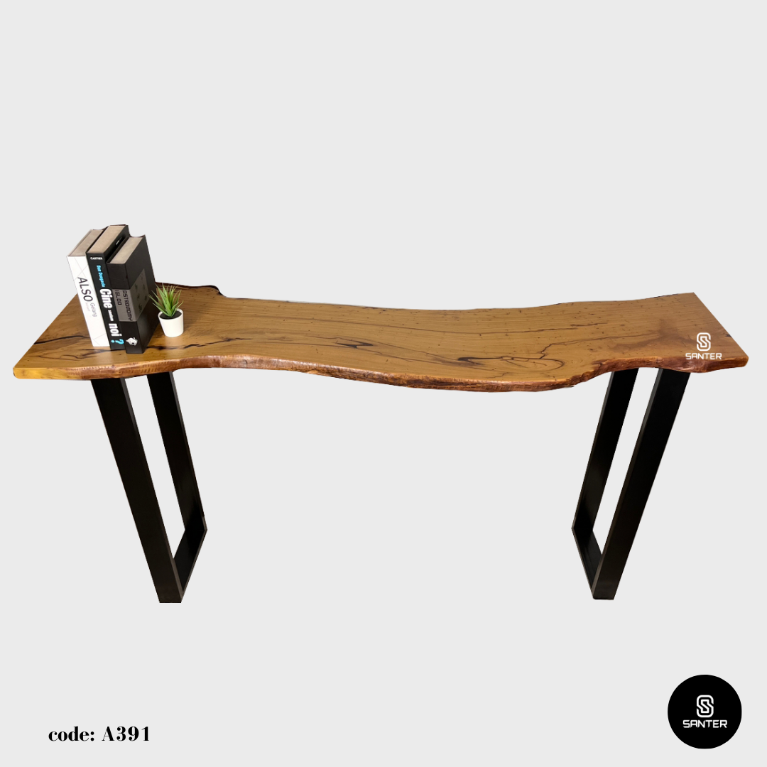 A391. Chengal Emas Solid Wood Rustic Bar Table / Console Table