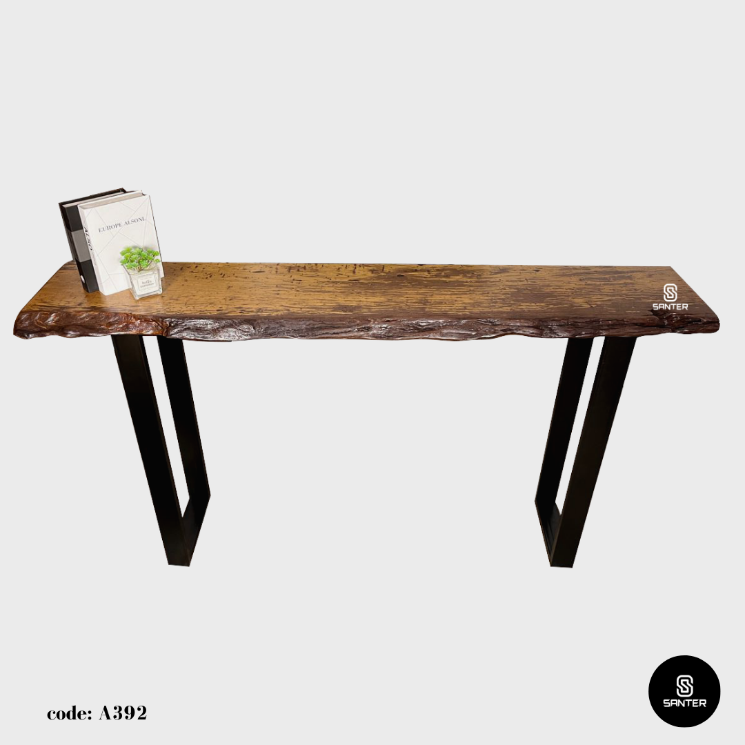A392. Chengal Emas Solid Wood Rustic Bar Table / Console Table