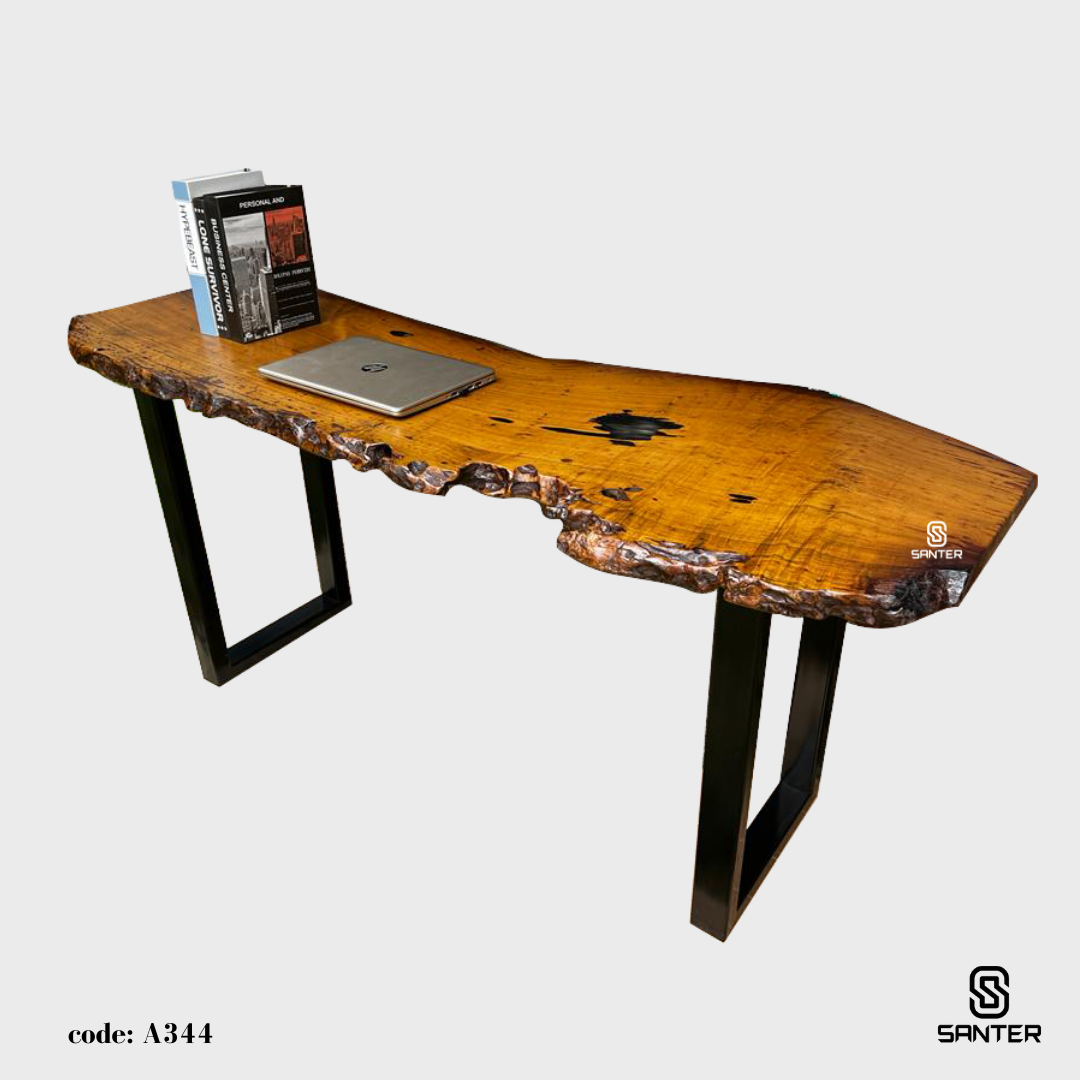 A344. Chengal Emas Solid Wood Study Table / Bar Table / Console Table