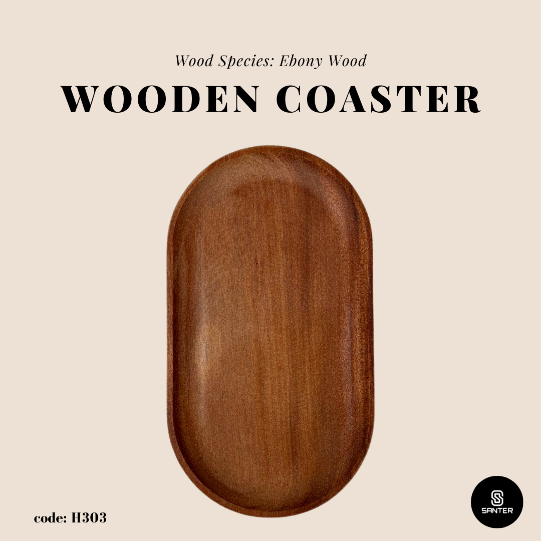 H303. Oval Wooden Coaster/ Cup Coaster/ Vanity Tray