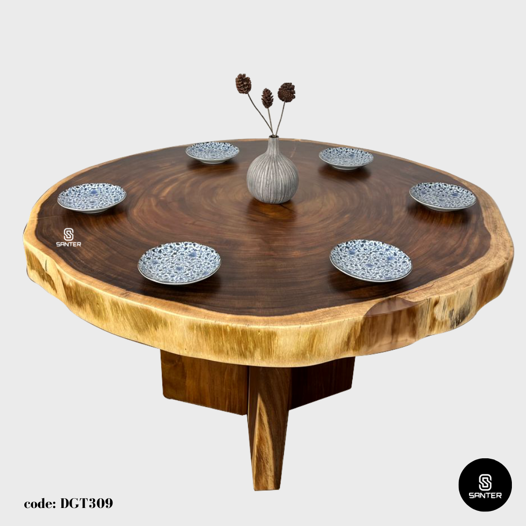 DGT309. Raintree Solid Wood Round Dining Table / Tea Table (4 to 6 seater)