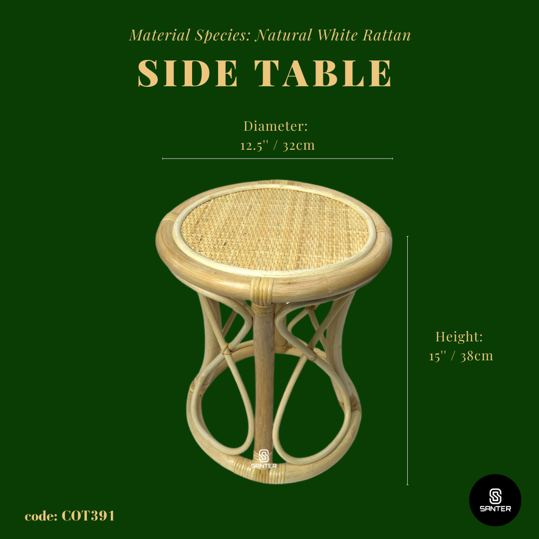 COT391. Natural Rattan Stool/ Side Table