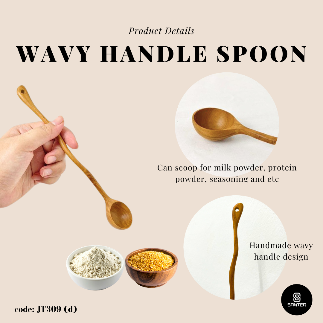 JT309. Teak Wood Honey Spoon/ Honey Dipper/ Honey Stirrer/ Honey Stick/ Honey Wand/ Honey Dripper