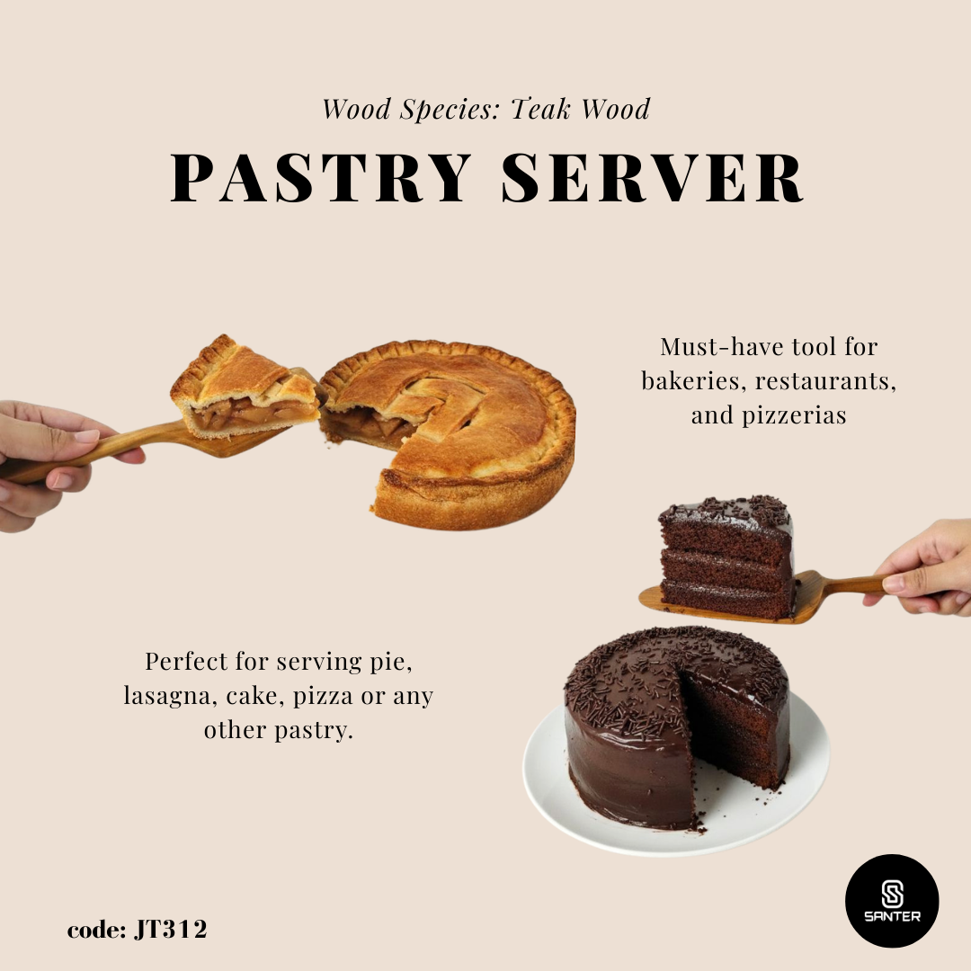 JT312. Teak Wood Wooden Cake Shovel / Cake Lifter / Cake Server / Pie Lifter / Pastry Server / Pastry Spatula