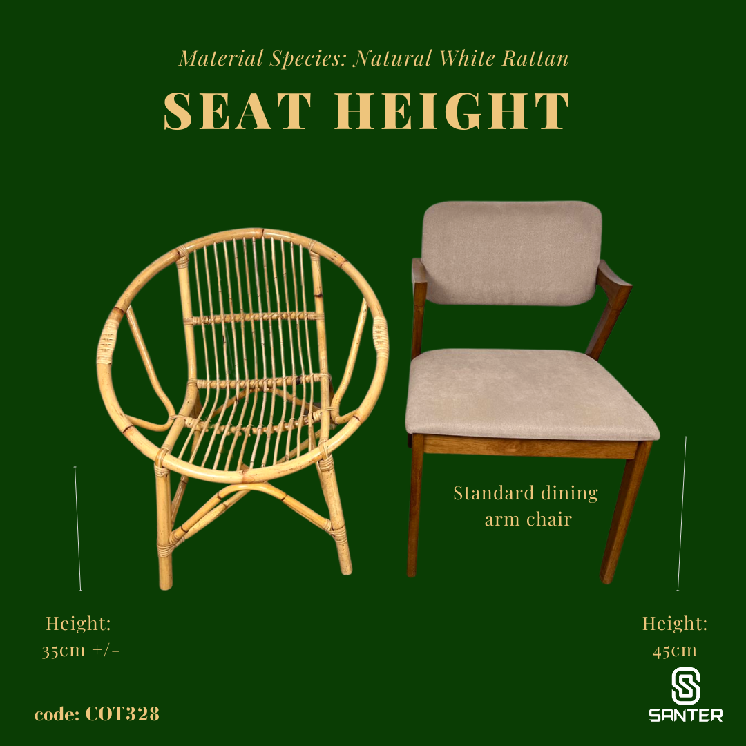 COT328. Natural Rattan Chair (Round Handle - Big Size)