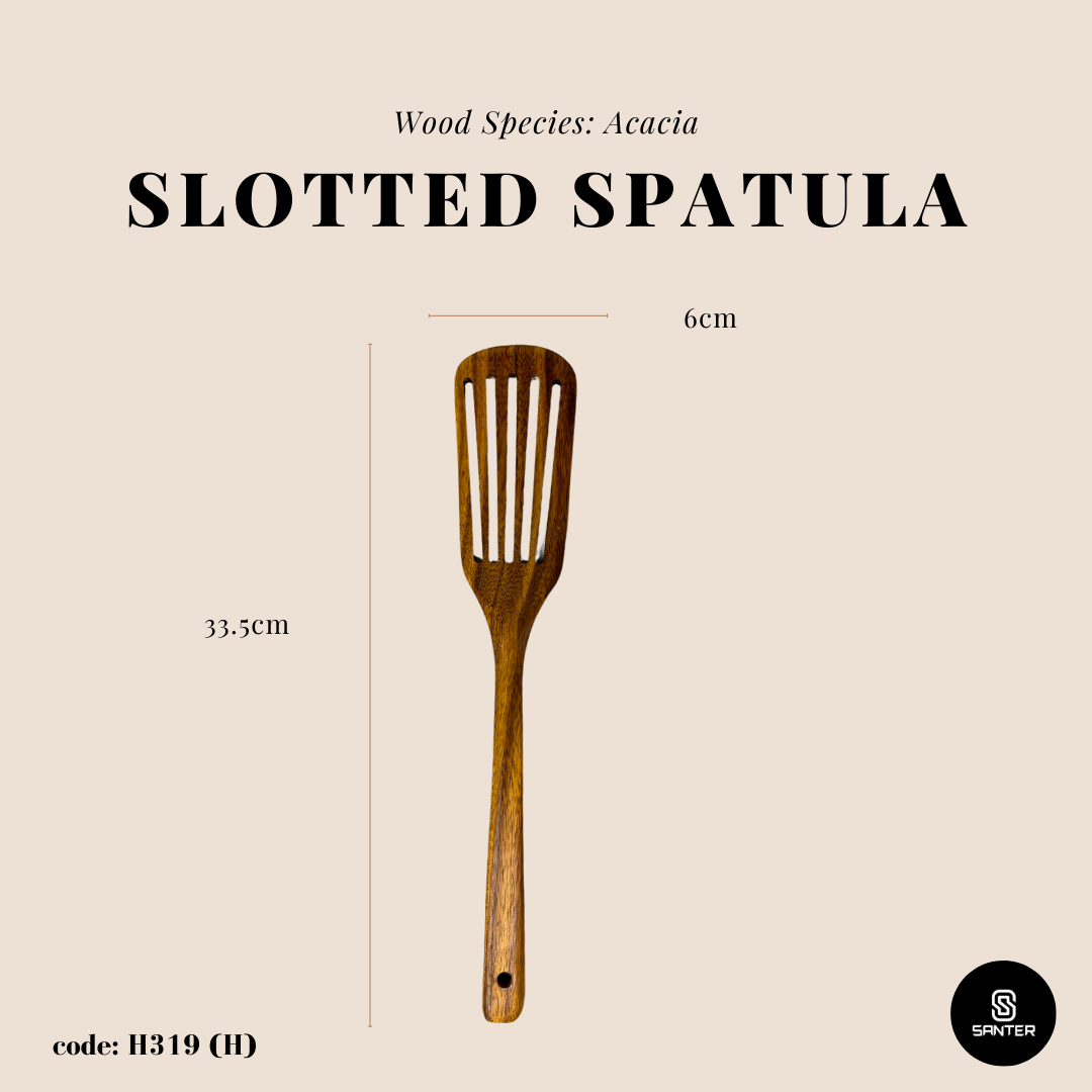 H319. Acacia Wood Wooden Kitchen Utensils / Rice Paddle / Frying Spatula / Wok Spatula / Soup Ladle / Salad Fork / Coffee Spoon / Stirring Spatula / Slotted Spatula