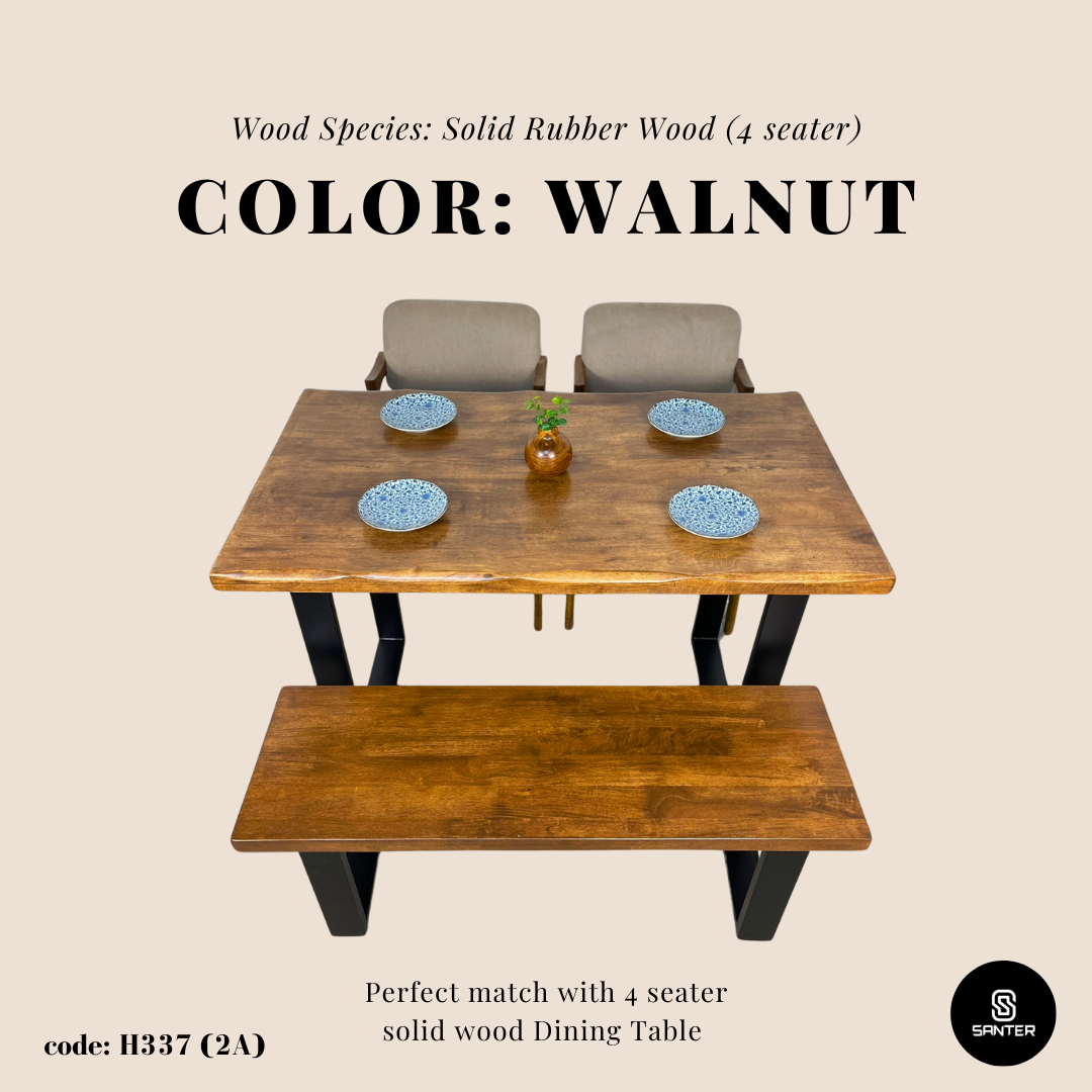 H337. Solid Rubber Wood Bench / Dining Bench / Wooden Bench / Shoe Bench