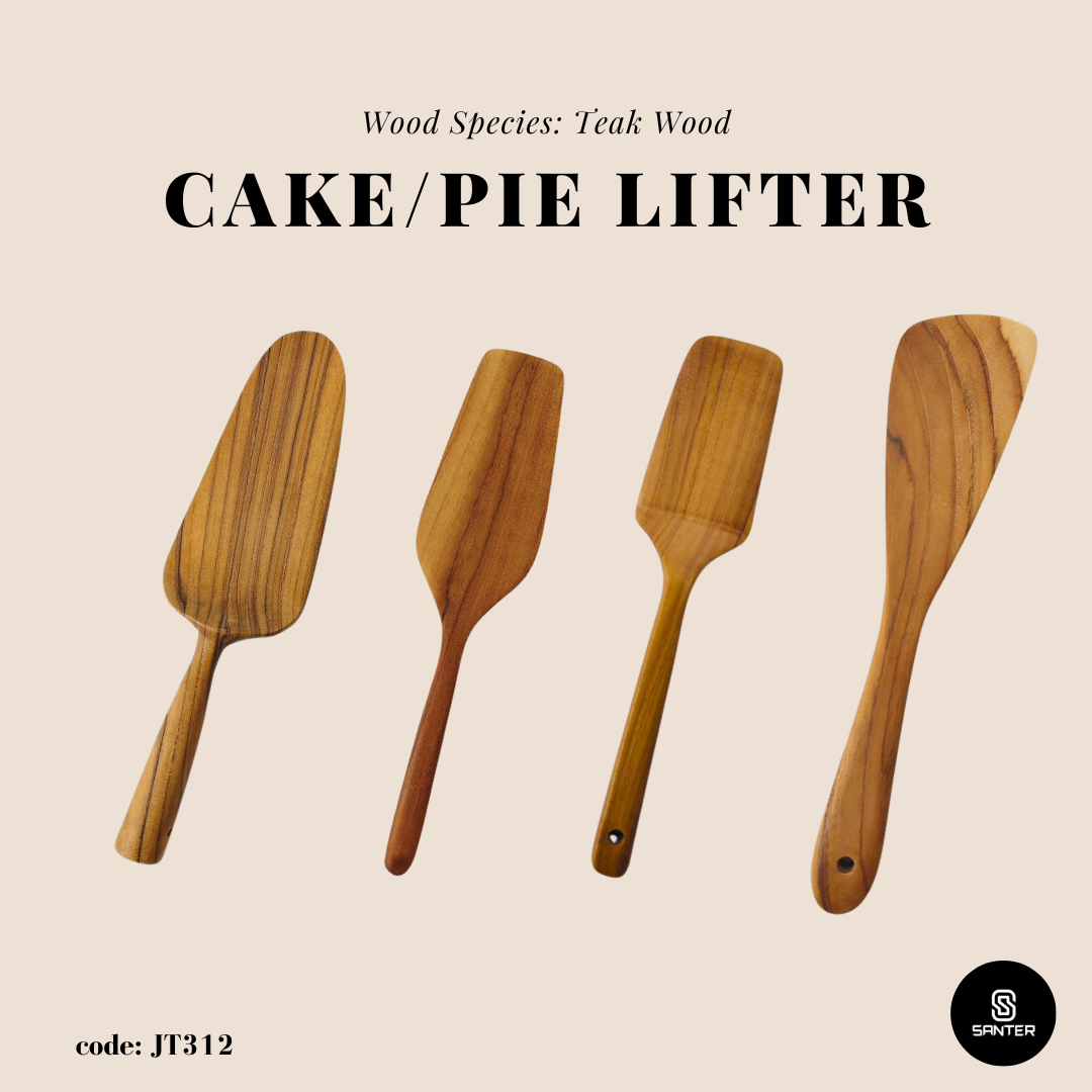 JT312. Teak Wood Wooden Cake Shovel / Cake Lifter / Cake Server / Pie Lifter / Pastry Server / Pastry Spatula