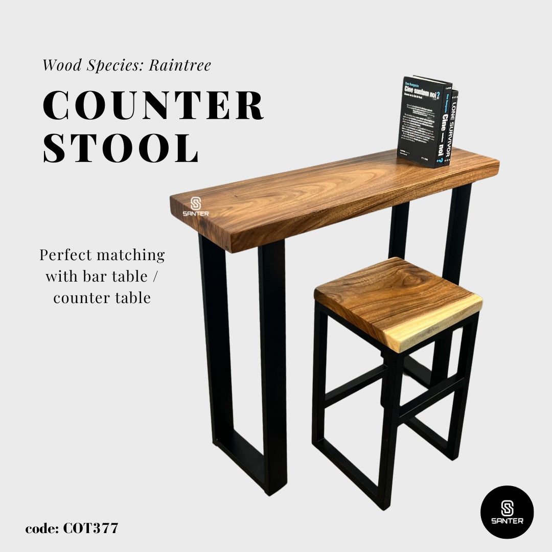 COT377. Raintree Solid Wood Stool/ Chair/ Side Table/ Wooden Pedestal/ Bar Stool/ Counter Stool/ Dining Stool