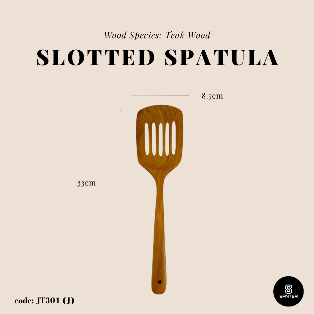 JT301. Teak Wood Wooden Kitchen Utensils / Rice Paddle / Frying Spatula / Wok Spatula / Soup Ladle / Angled Spatula / Slanted Spatula / Slotted Turner