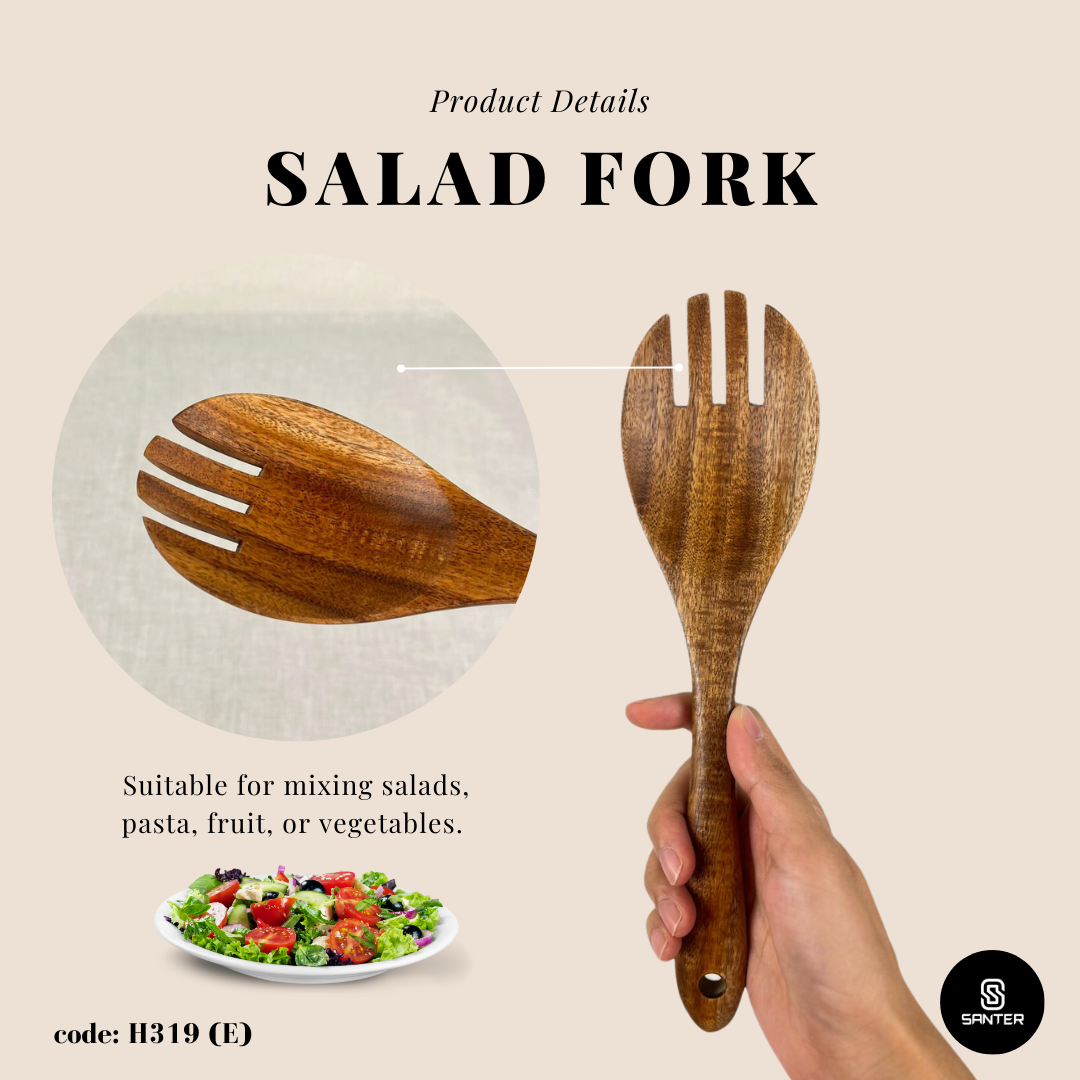 H319. Acacia Wood Wooden Kitchen Utensils / Rice Paddle / Frying Spatula / Wok Spatula / Soup Ladle / Salad Fork / Coffee Spoon