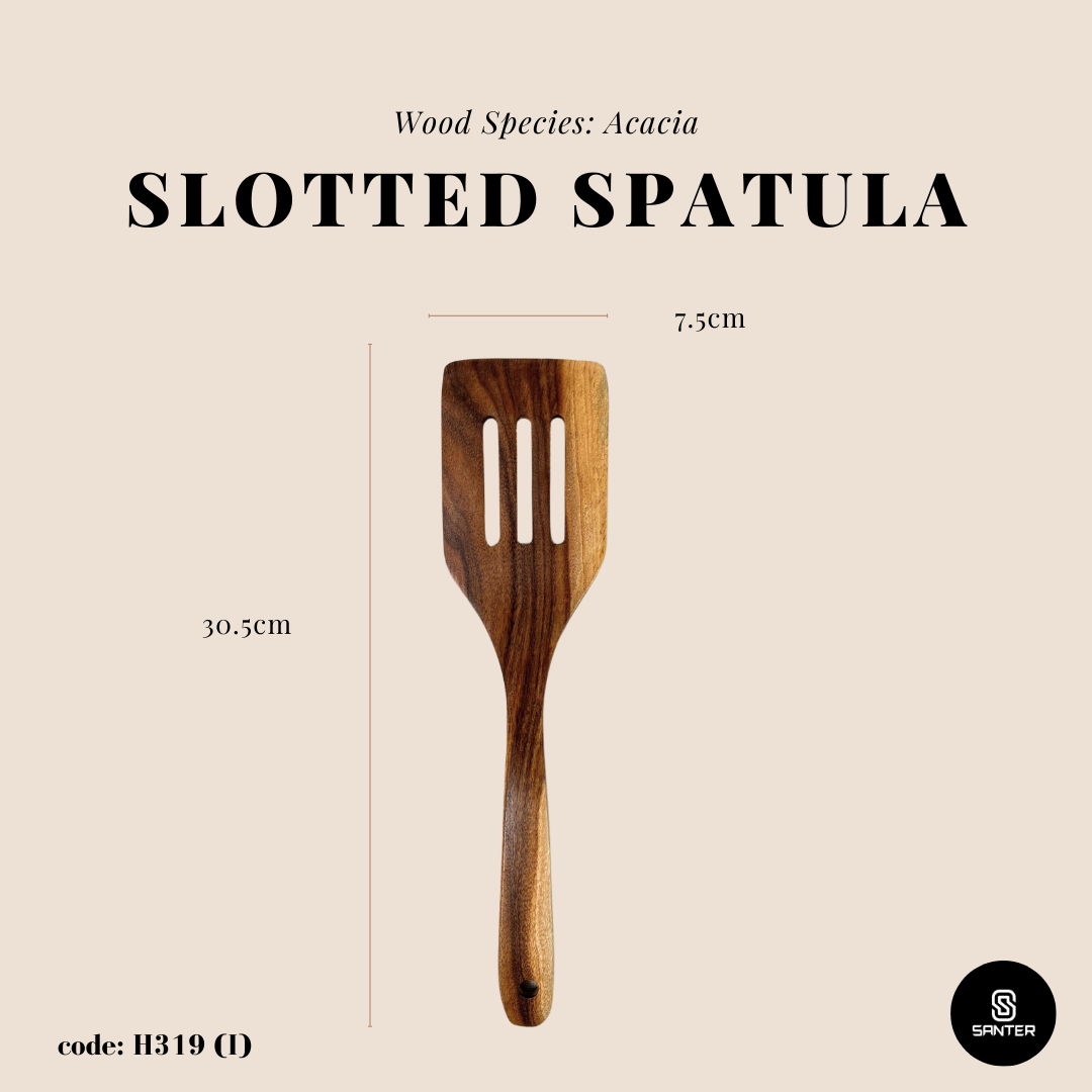 H319. Acacia Wood Wooden Kitchen Utensils / Rice Paddle / Frying Spatula / Wok Spatula / Soup Ladle / Salad Fork / Coffee Spoon / Stirring Spatula / Slotted Spatula