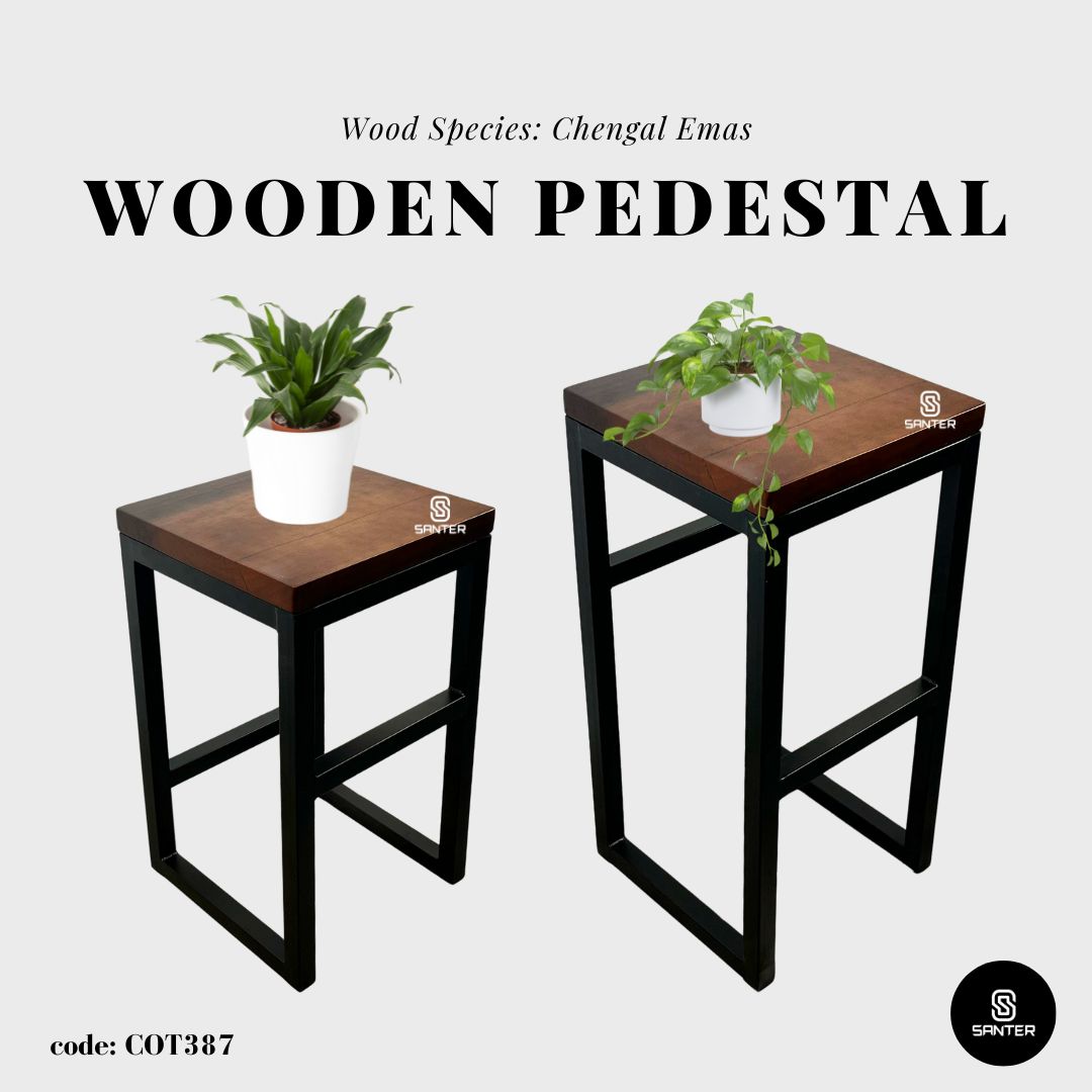 COT387. Chengal Emas Solid Wood Stool/ Chair/ Coffee Table/ Side Table/ Wooden Pedestal/ Bar Stool/ Counter Stool/ Dining Stool
