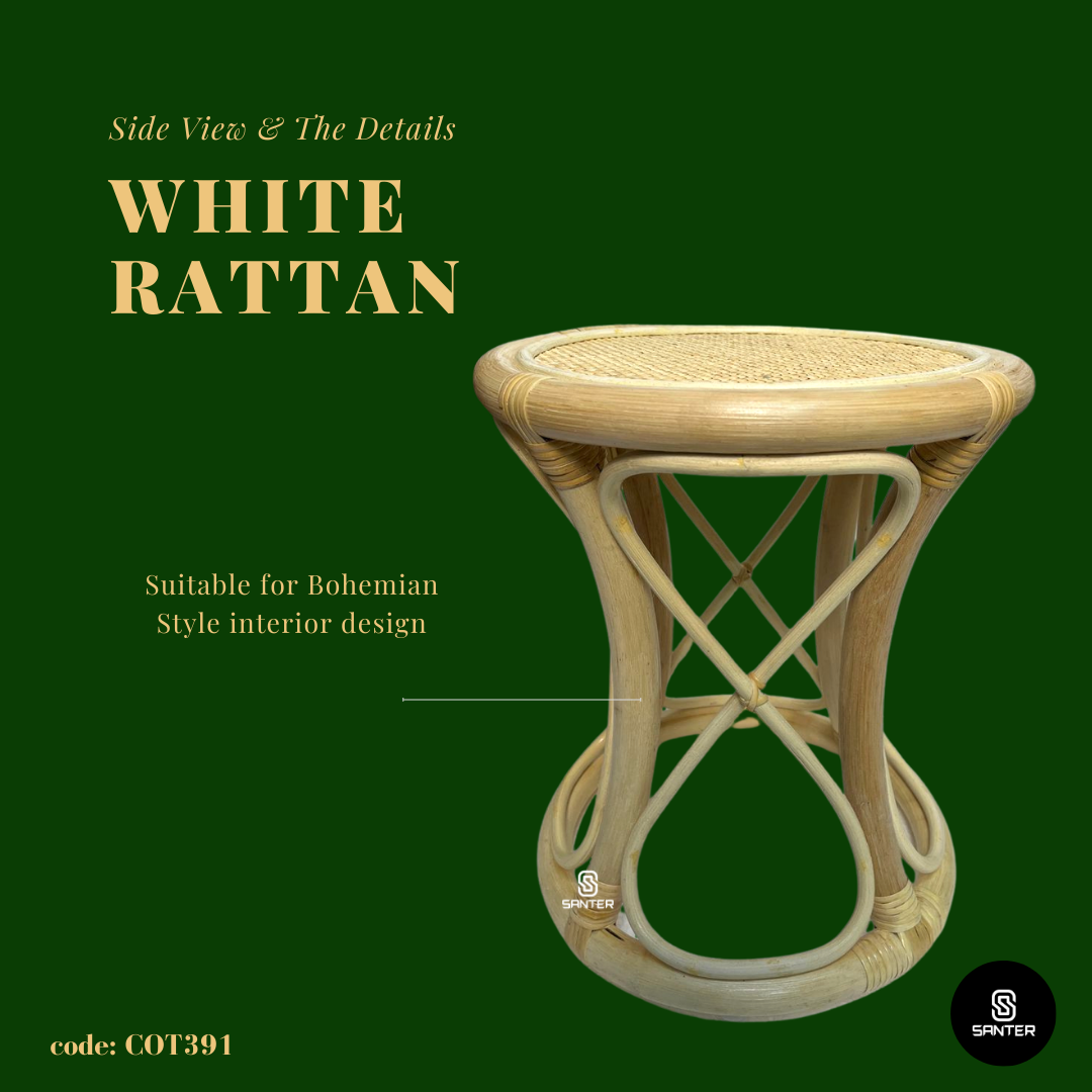 COT391. Natural Rattan Stool/ Side Table