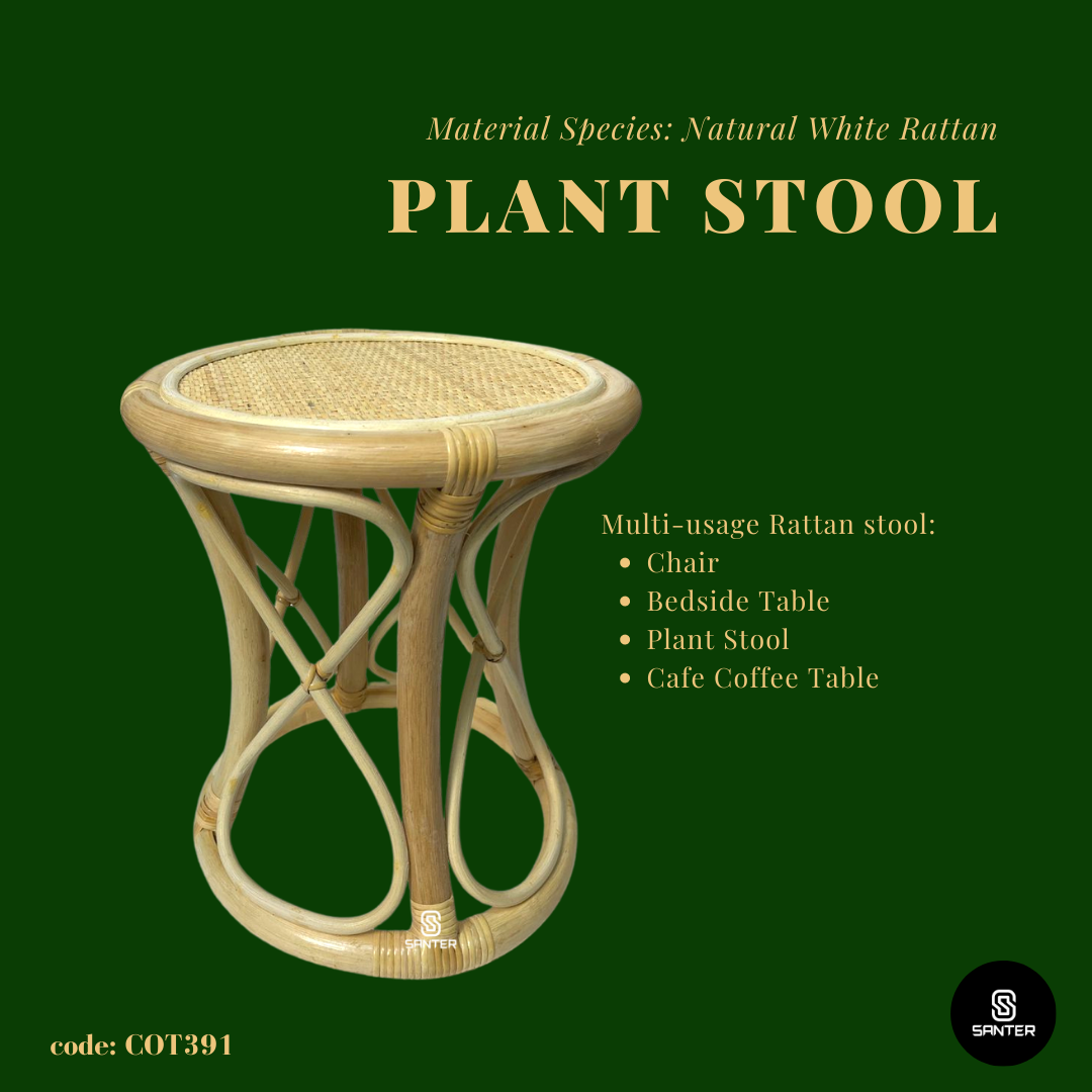 COT391. Natural Rattan Stool/ Side Table