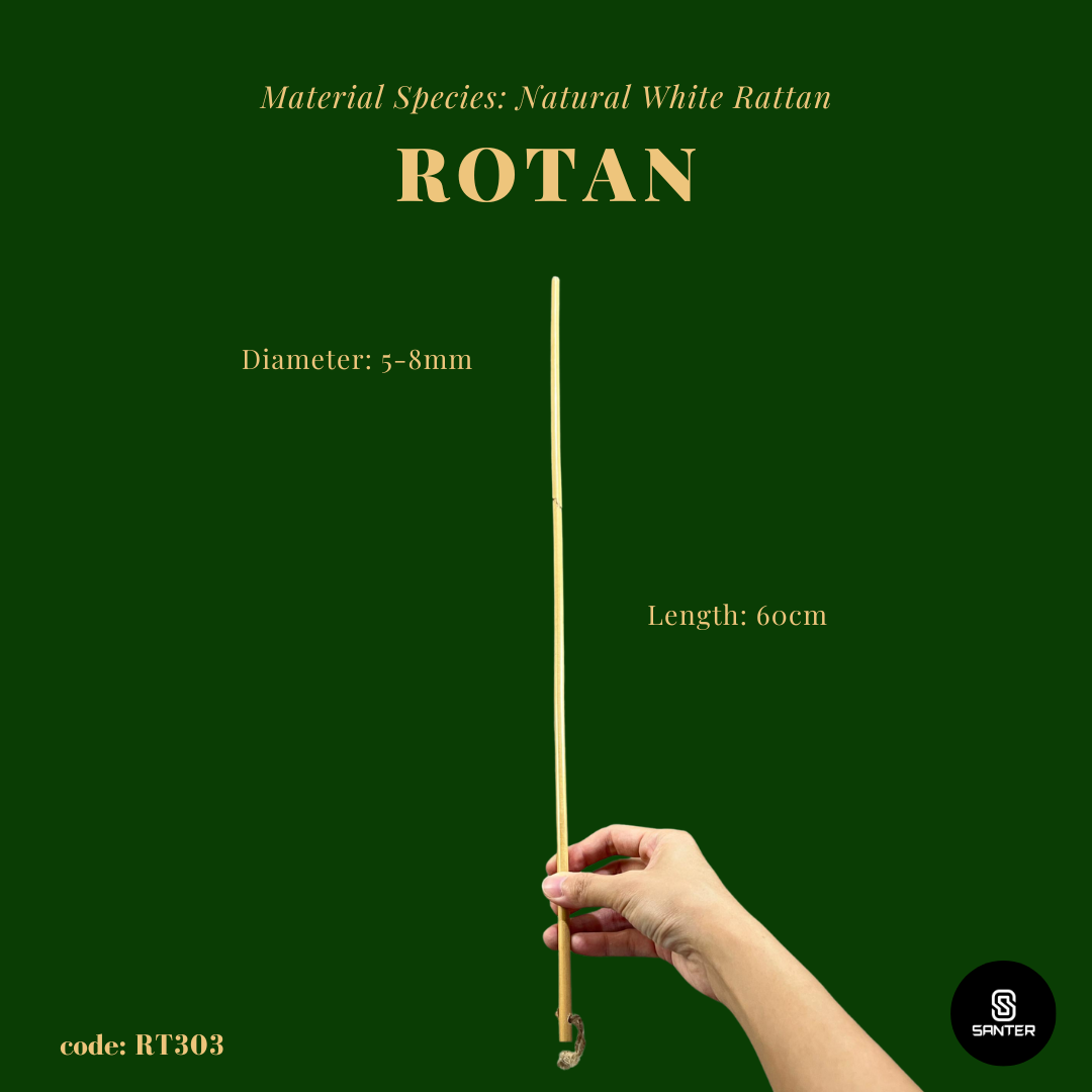 RT303. Natural White Rattan Stick / Rotan / Rattan Cane