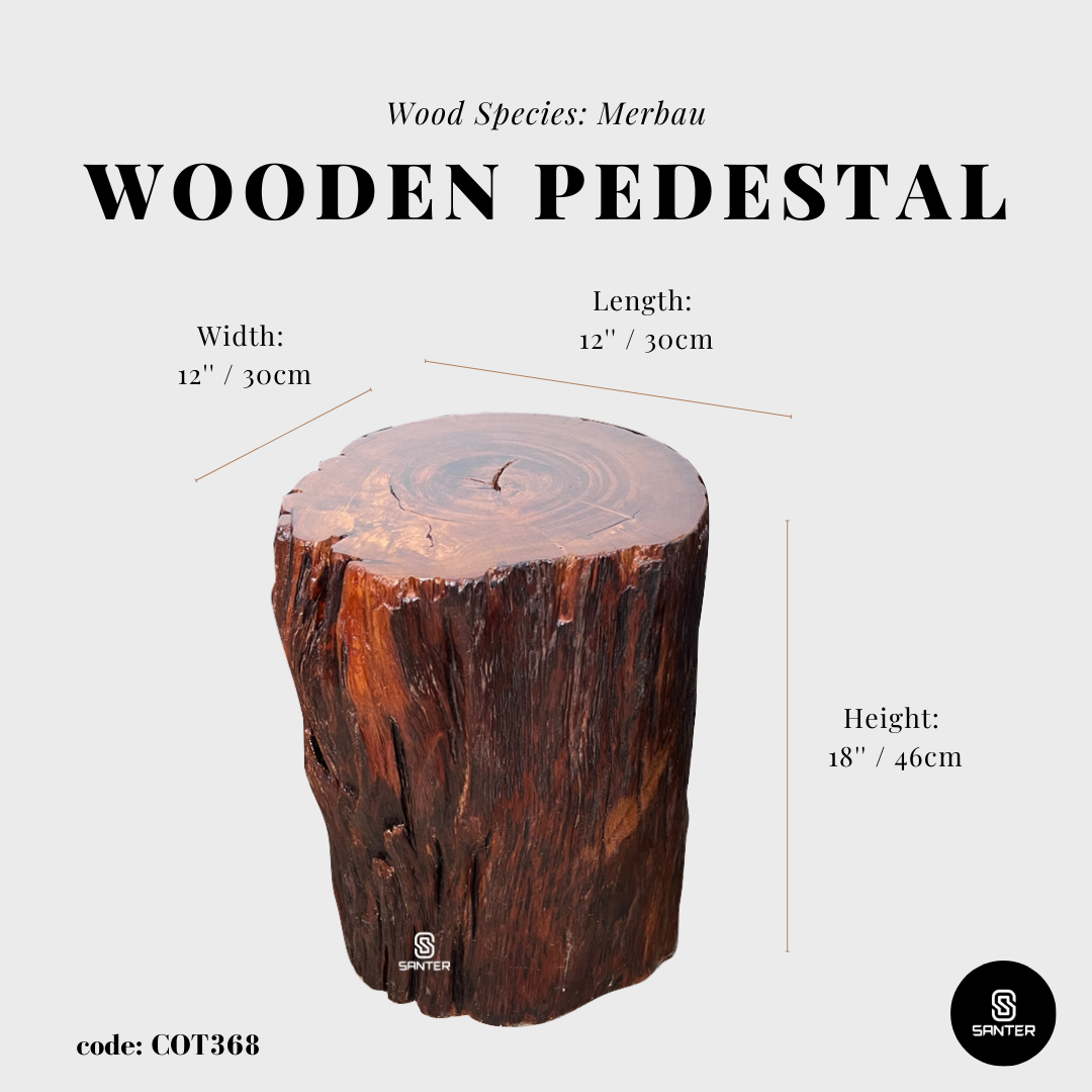COT368. Merbau Artistic Wood Pedestal/ Stump/ Side Table/ Stool