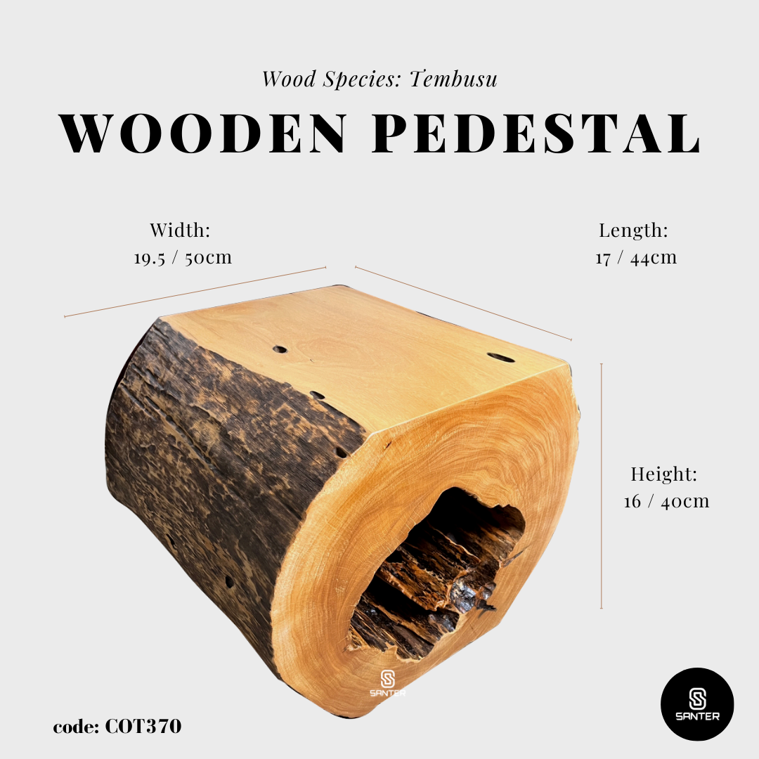 COT370. Tembusu Artistic Wood Pedestal/ Stump/ Side Table/ Stool
