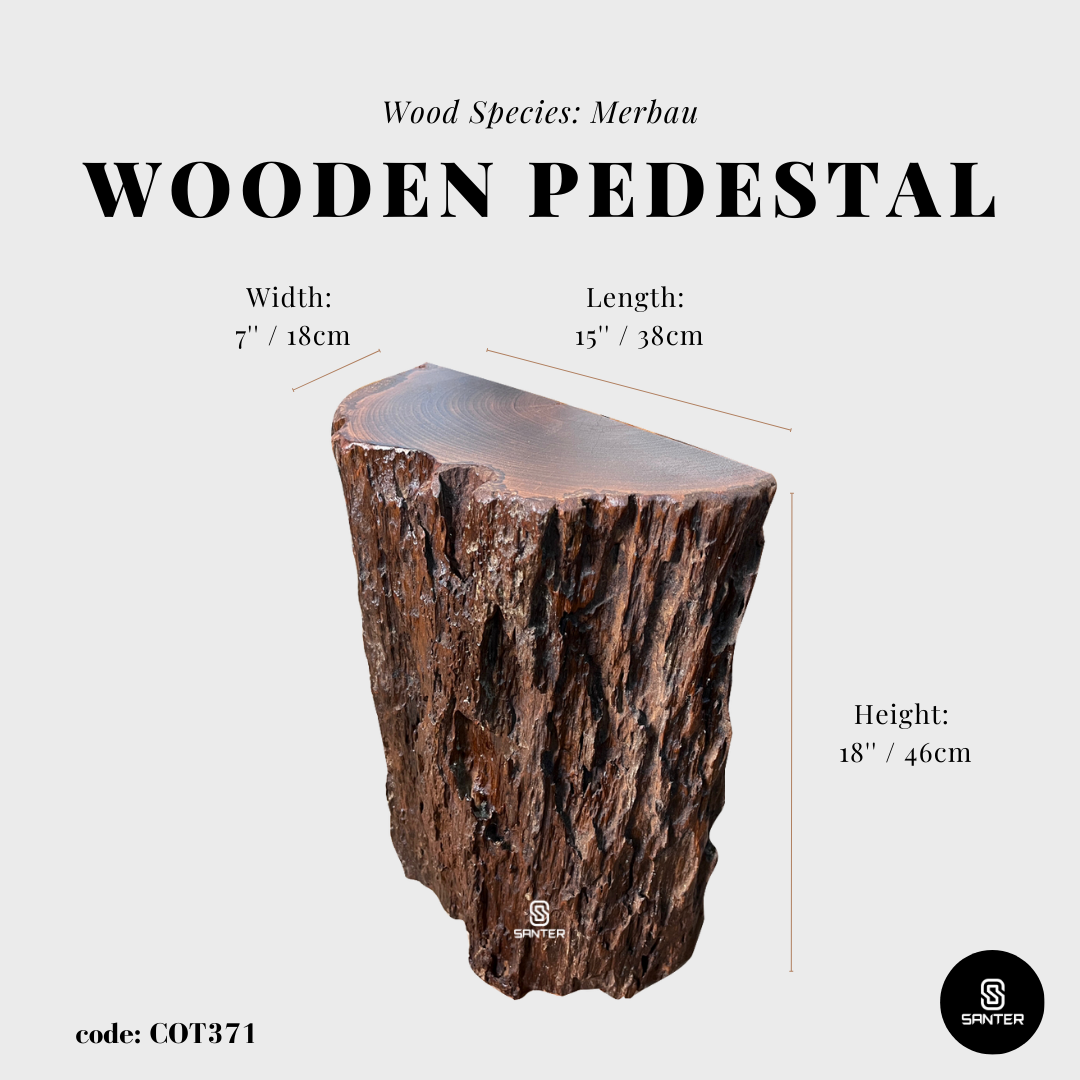 COT371. Merbau Artistic Wood Pedestal/ Stump/ Side Table