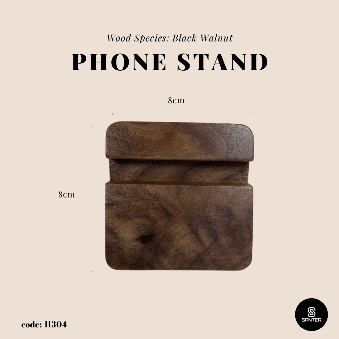 H304. Black Walnut Solid Wood Mobile Phone Stand
