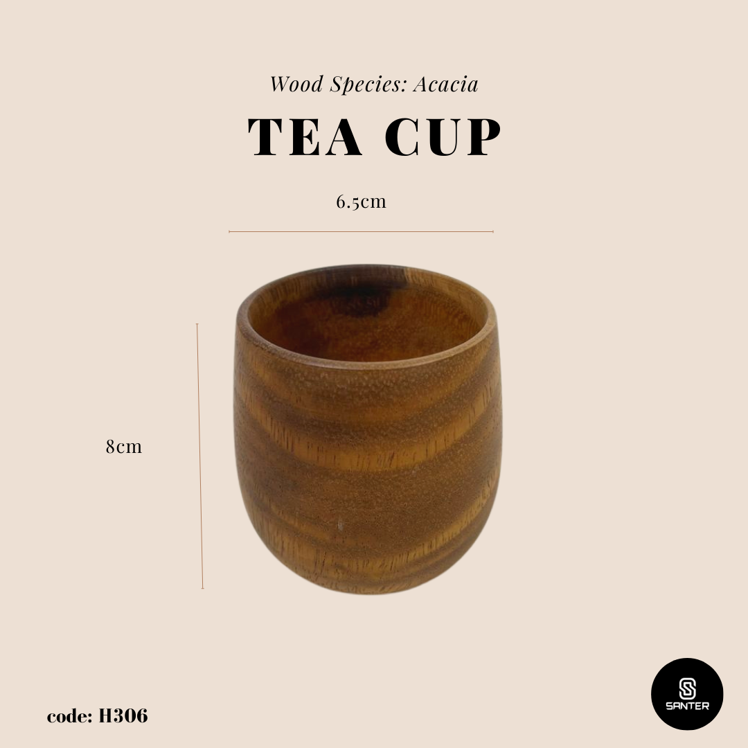 H306. Acacia Wood Tea Cup/ Coffee Cup/ Wooden Cup