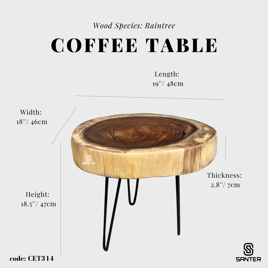 CET314. Raintree Solid Wood Coffee Table