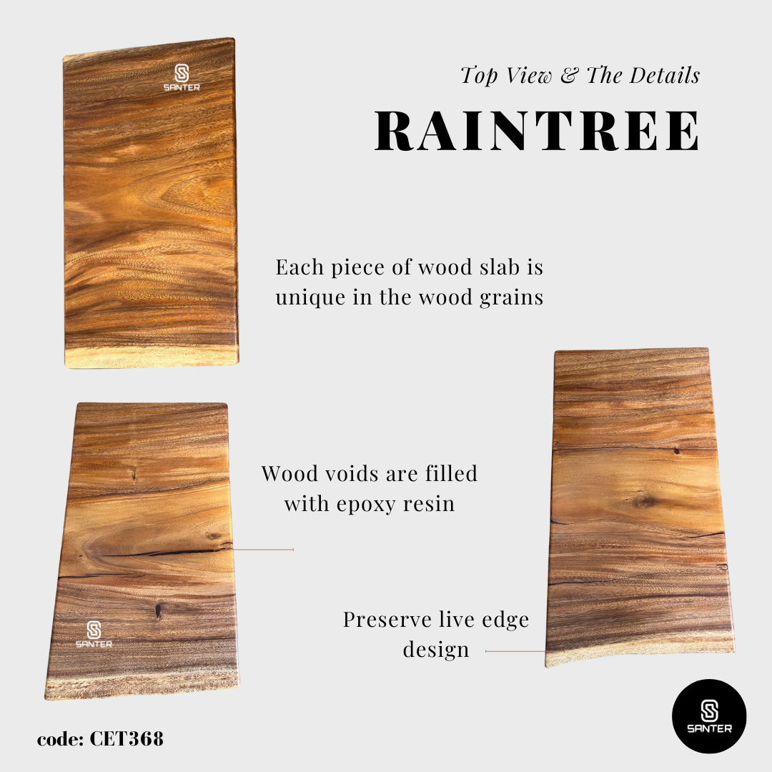 CET368. Raintree Solid Wood Sofa Sliding Table / Side Table / Coffee Table