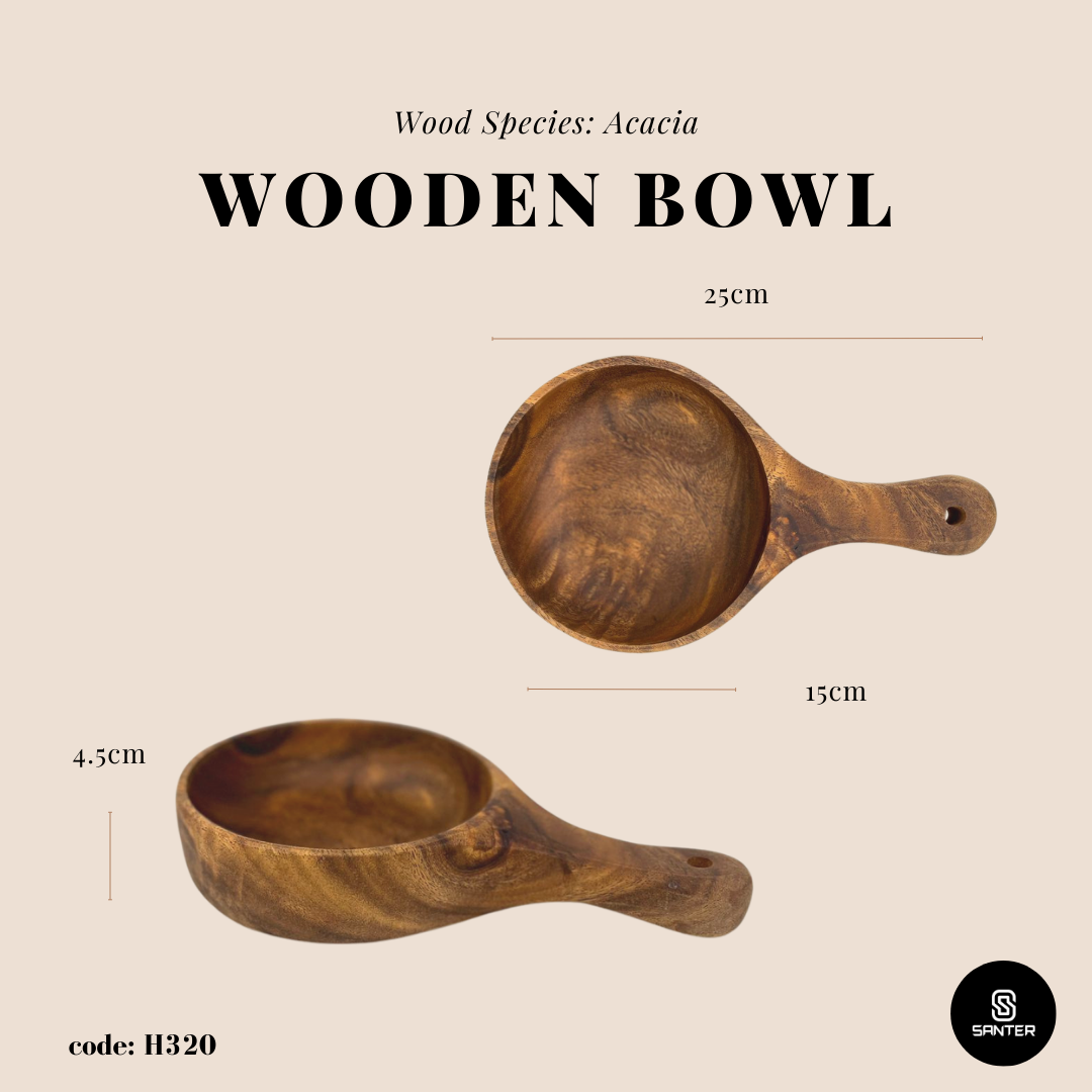 H320. Acacia Wood Kimchi Bowl/ Wooden Bowl/ Camping Bowl