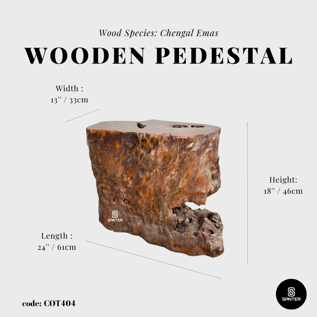 COT404. Chengal Emas Artistic Wood Pedestal/ Wood Stump
