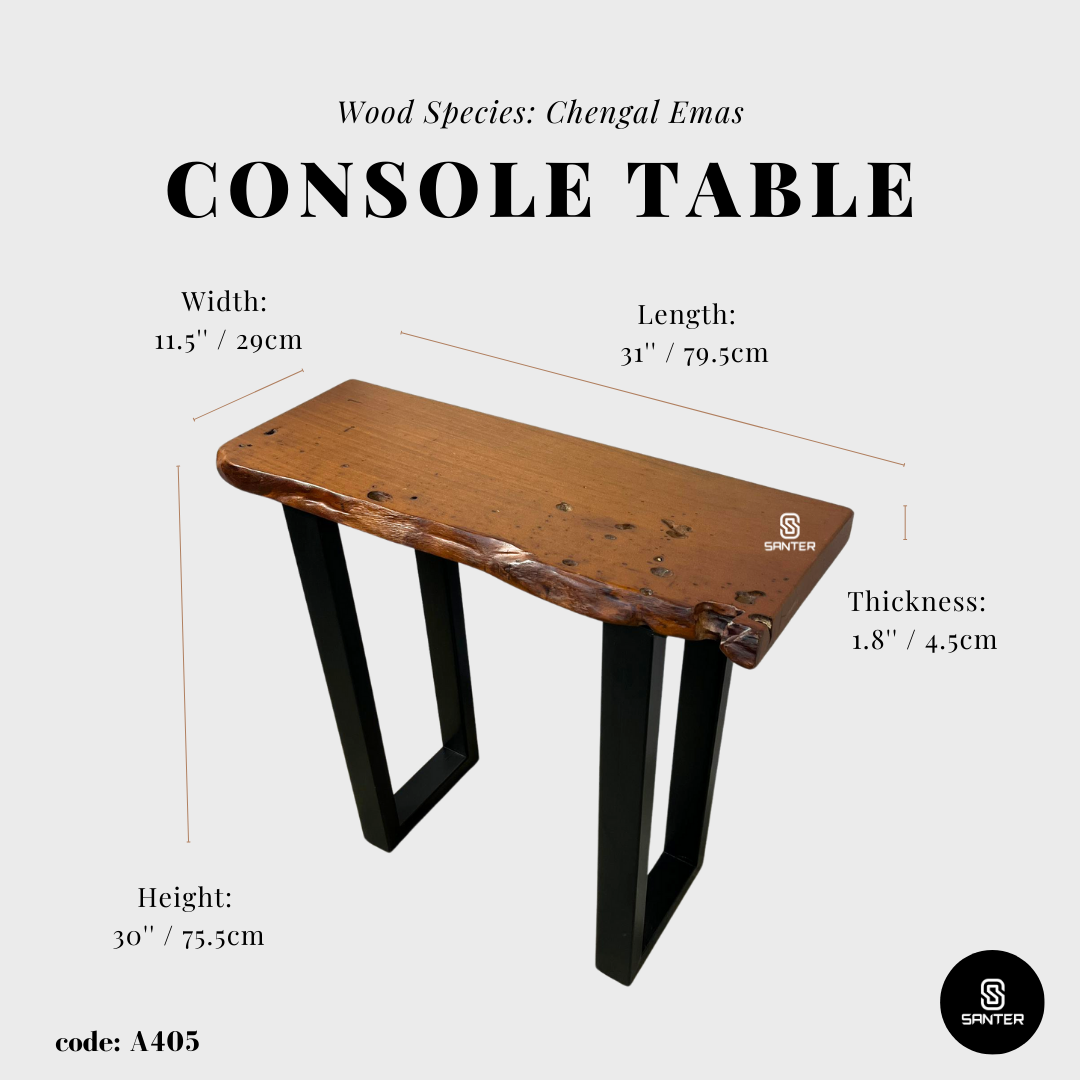 A405. Chengal Emas Solid Wood Console Table / Bar Table