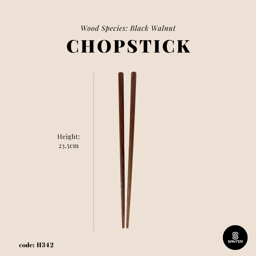 H342. Black Walnut Solid Wood Chopstick / Wooden Chopstick