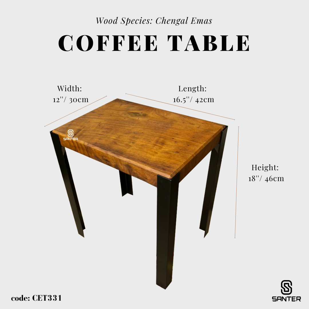 CET331. Chengal Emas Solid Wood Coffee Table / Sofa Table / Side Table