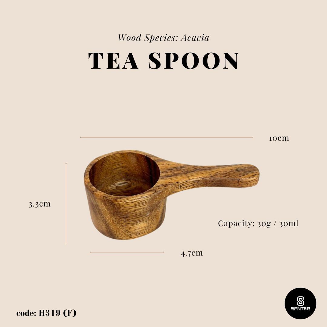 H319 (F). Acacia Wood Wooden Coffee Spoon / Tea Spoon / Wooden Coffee Ground Spoon / Measuring Spoon