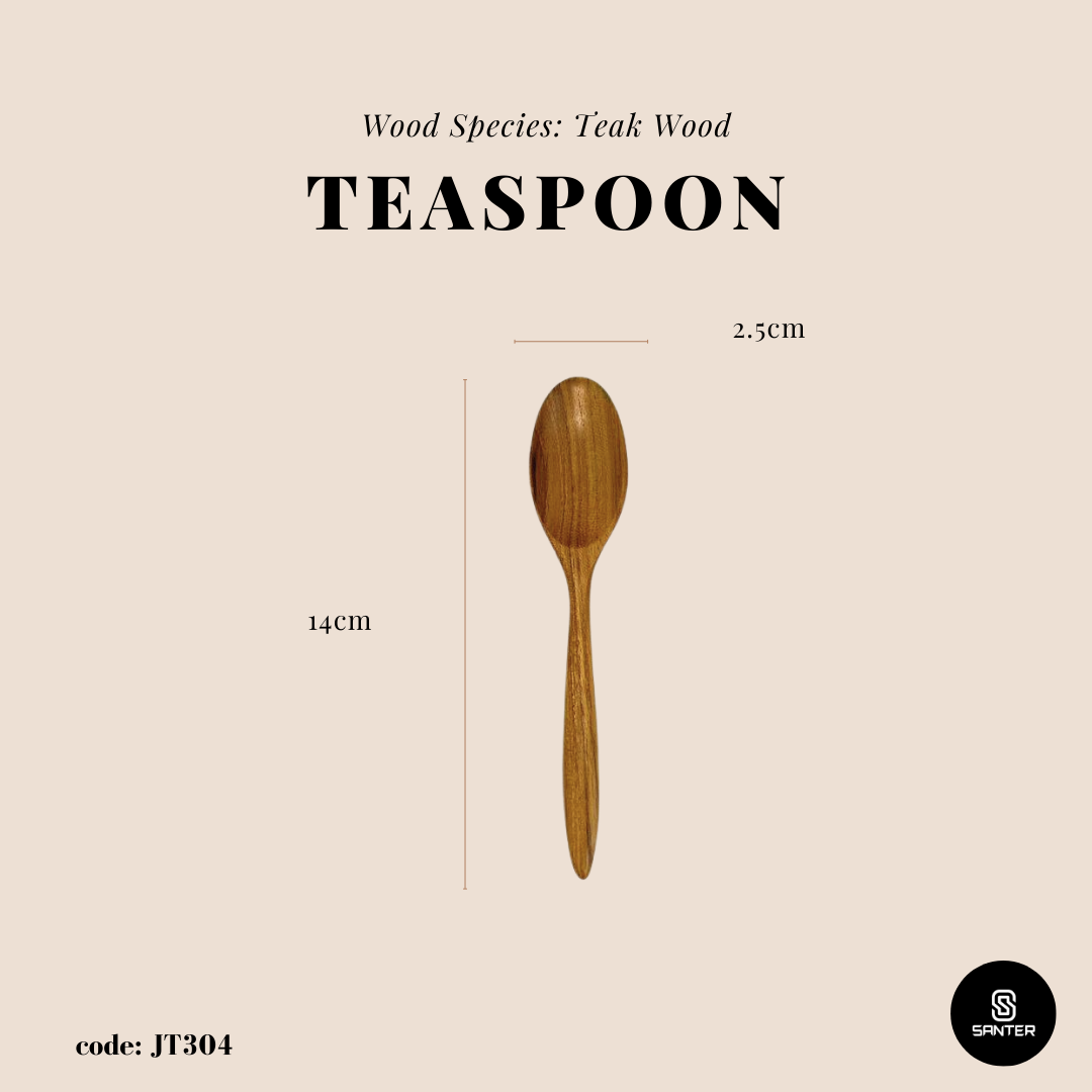 JT304. Teak Wood Teaspoon / Tiny Wooden Spoon / Coffee Spoon / Seasoning Spoon