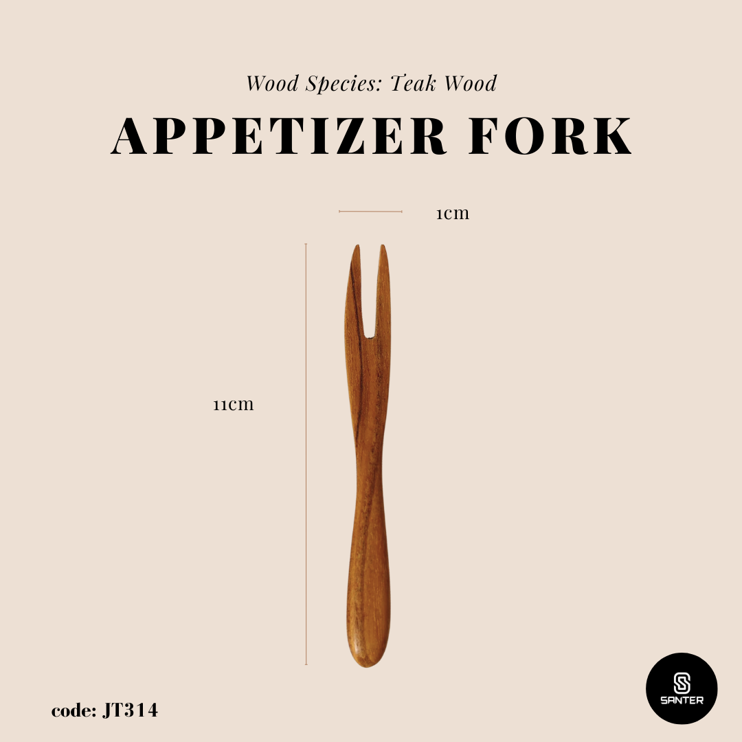 JT314. Teak Wood Wooden Fork/ Dessert Fork/ Appetizer Fork/ Fruit Fork/ Mini Cake Fork