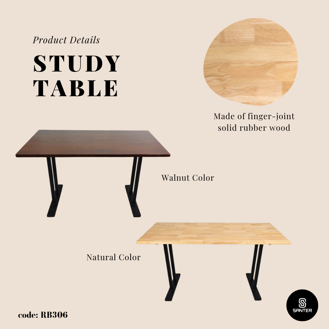 RB306. Solid Rubber Wood Office Table/ Study Table/ Working Desk/ Writing Table/ Computer Desk