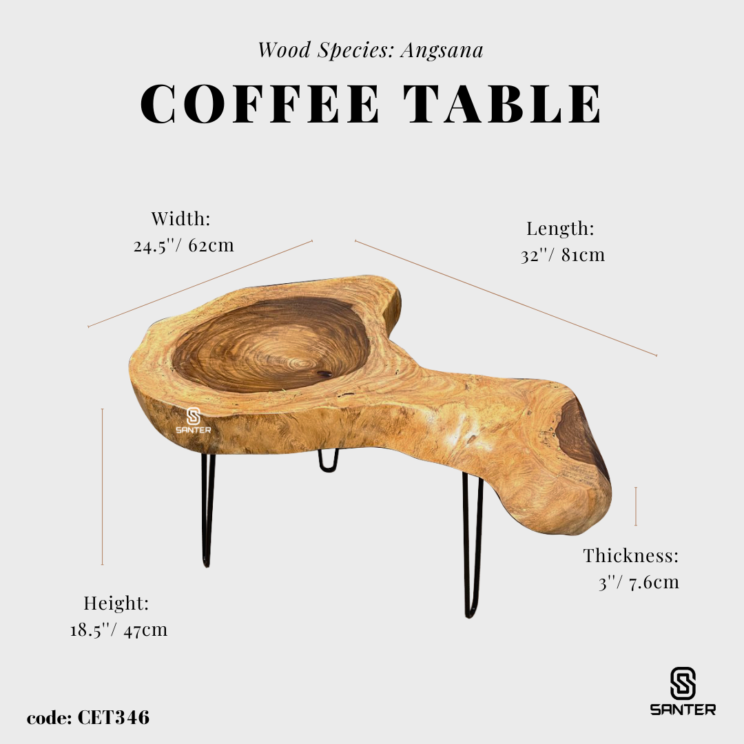 CET346. Angsana Solid Wood Coffee Table