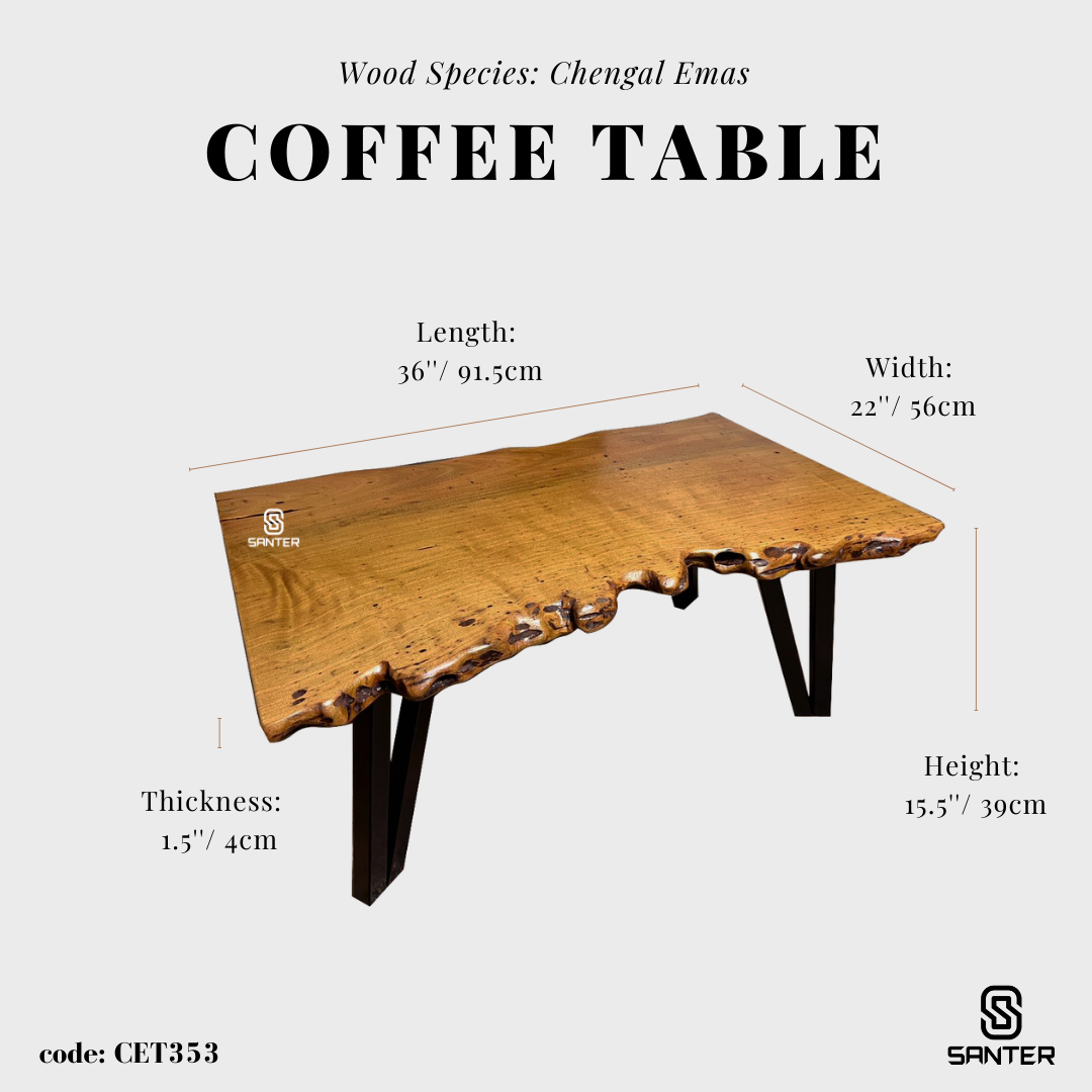 CET353. Chengal Emas Wood Coffee Table / Tatami Table