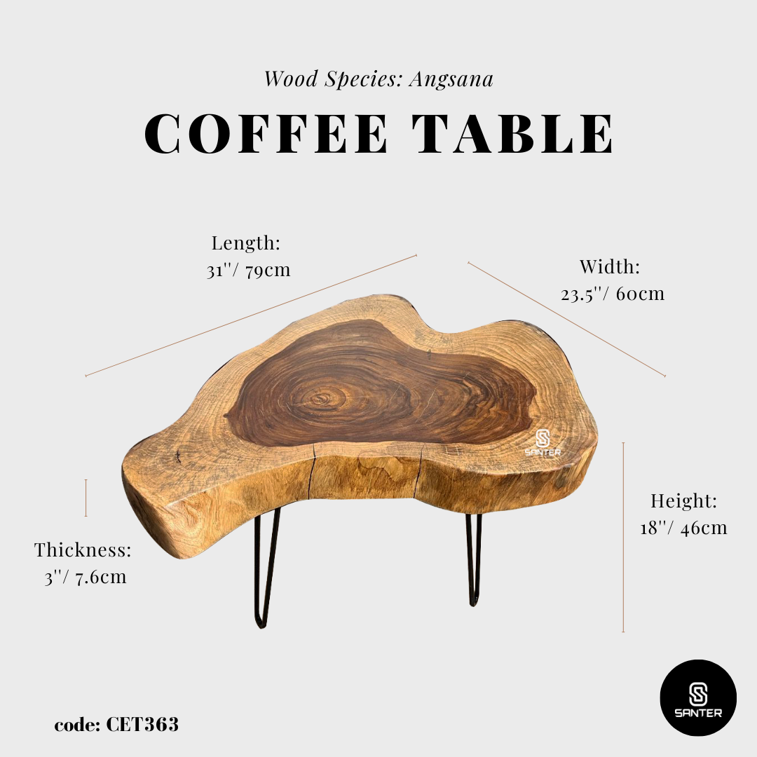 CET363. Angsana Solid Wood Coffee Table/ Sofa Table