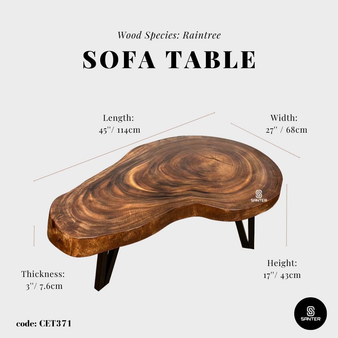 CET371. Raintree Solid Wood Coffee Table/ Sofa Table