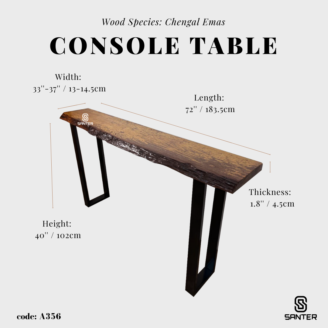 A356. Chengal Emas Solid Wood Bar Table / Console Table