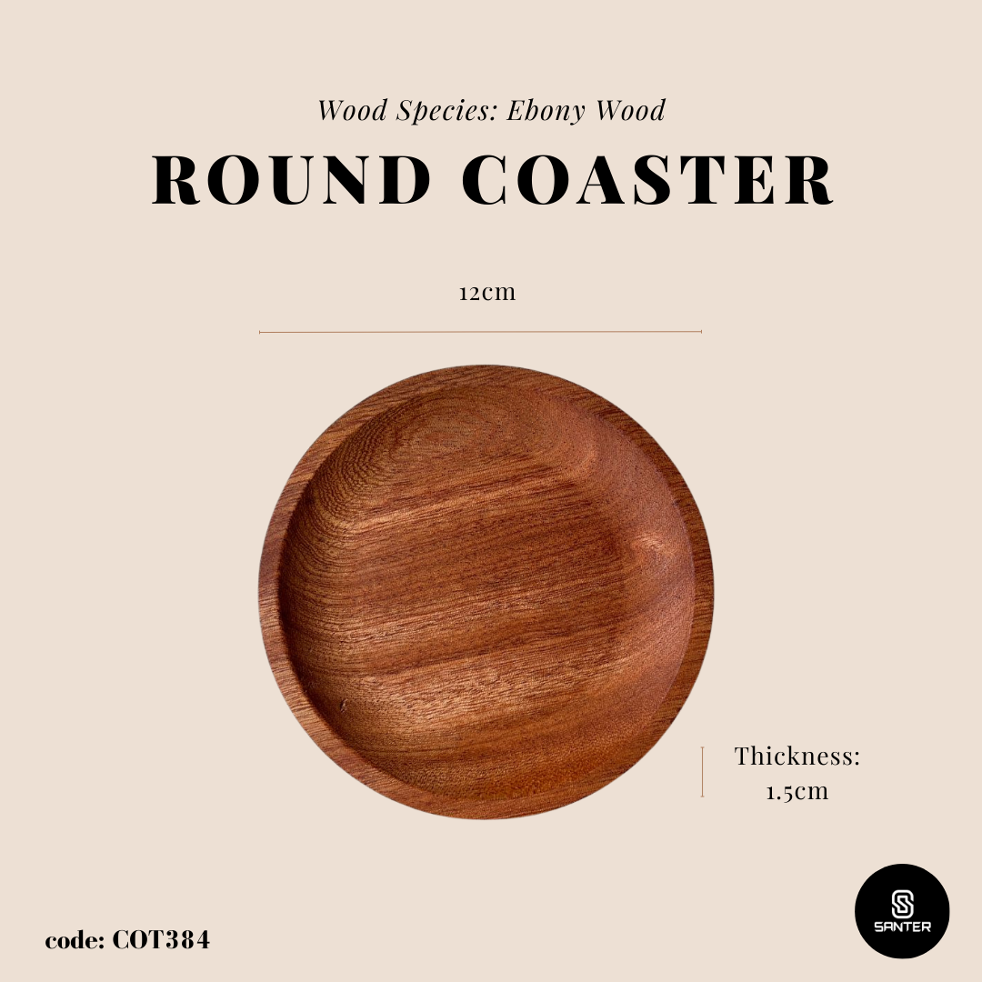 COT384. Round Wooden Coaster/ Cup Coaster/ Vanity Tray