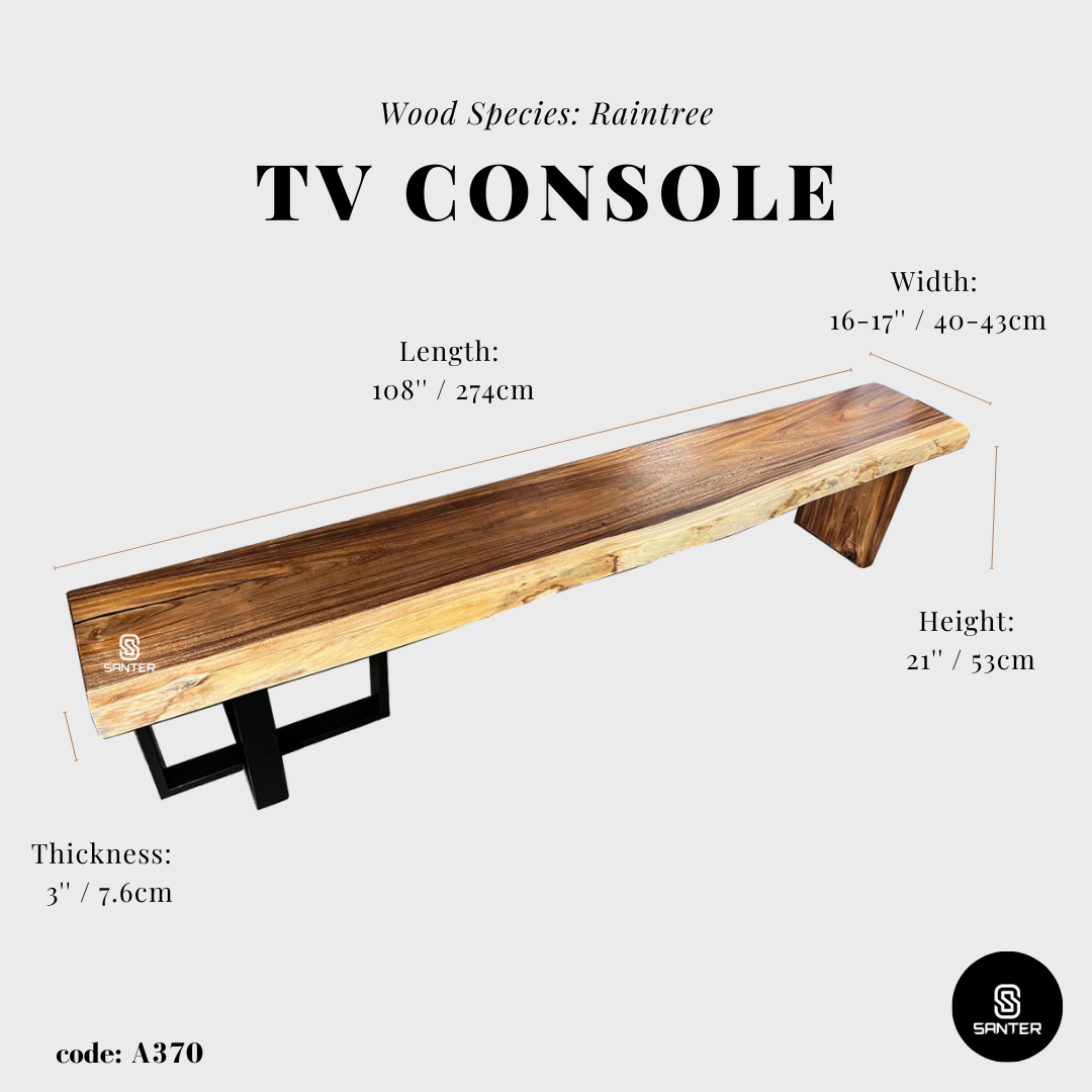A370. Raintree Solid Wood TV Console