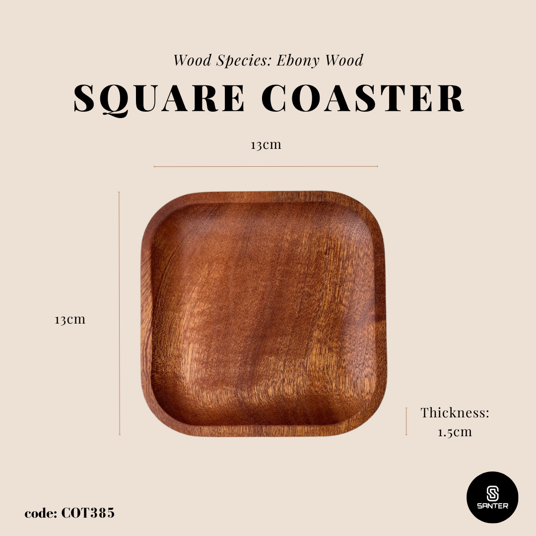 COT385. Square Wooden Coaster/ Cup Coaster/ Vanity Tray