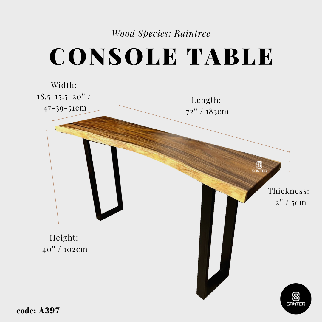 A397. Raintree Solid Wood Bar Table / Console Table