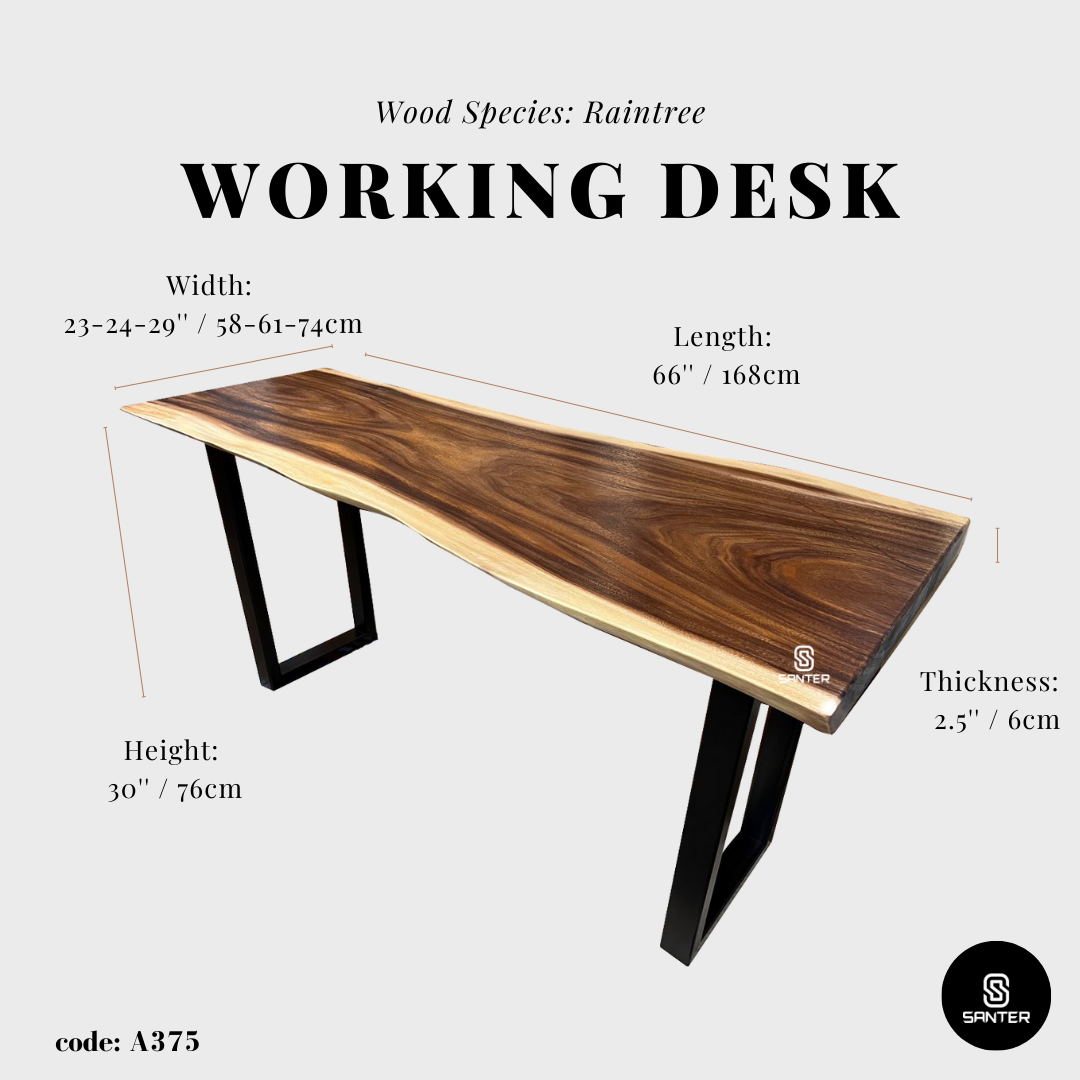 A375. Raintree Solid Wood Office Table / Study Table / Working Desk