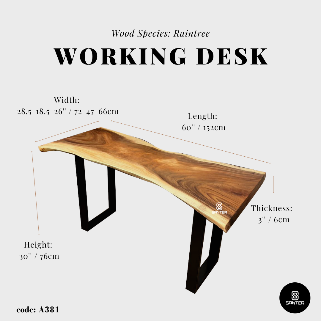 A381. Raintree Solid Wood Office Table / Study Table